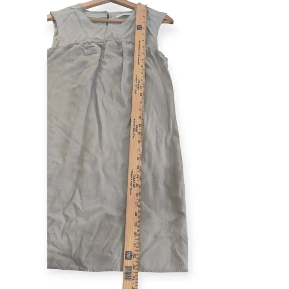 Cynthia Vincent Silk Gray Lurex Mini Dress